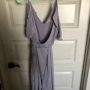 Purple wrap dress
